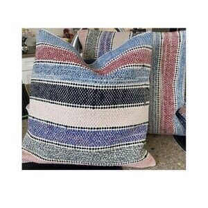 Pair of Pottery Barn Square Silas Striped Pillow Cover 18" Square Neutral NWT